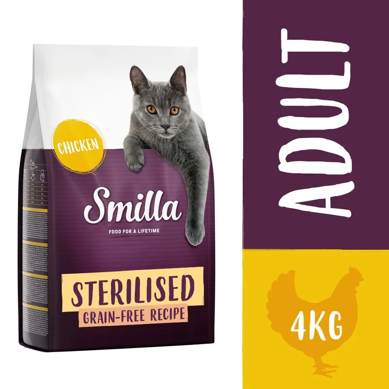 Smilla Sterilised Senza Cereali con Pollo Crocchette gatto (4 kg)