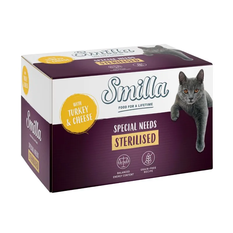 Smilla Sterilised in Vaschetta 6 x 100 g umido gatto (Tacchino con Formaggio)