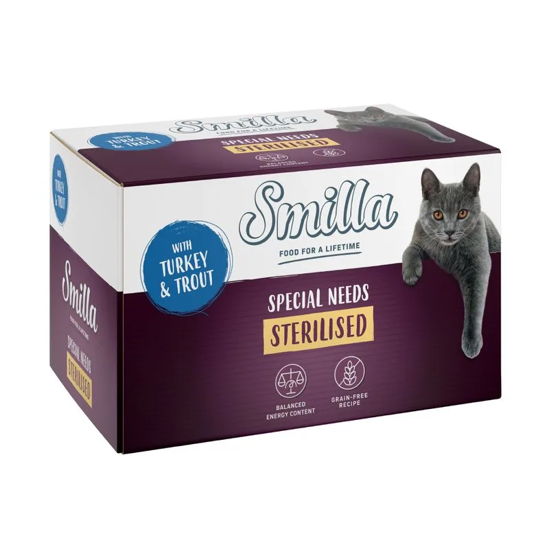Smilla Sterilised in Vaschetta 6 x 100 g umido gatto (Tacchino con Trota)