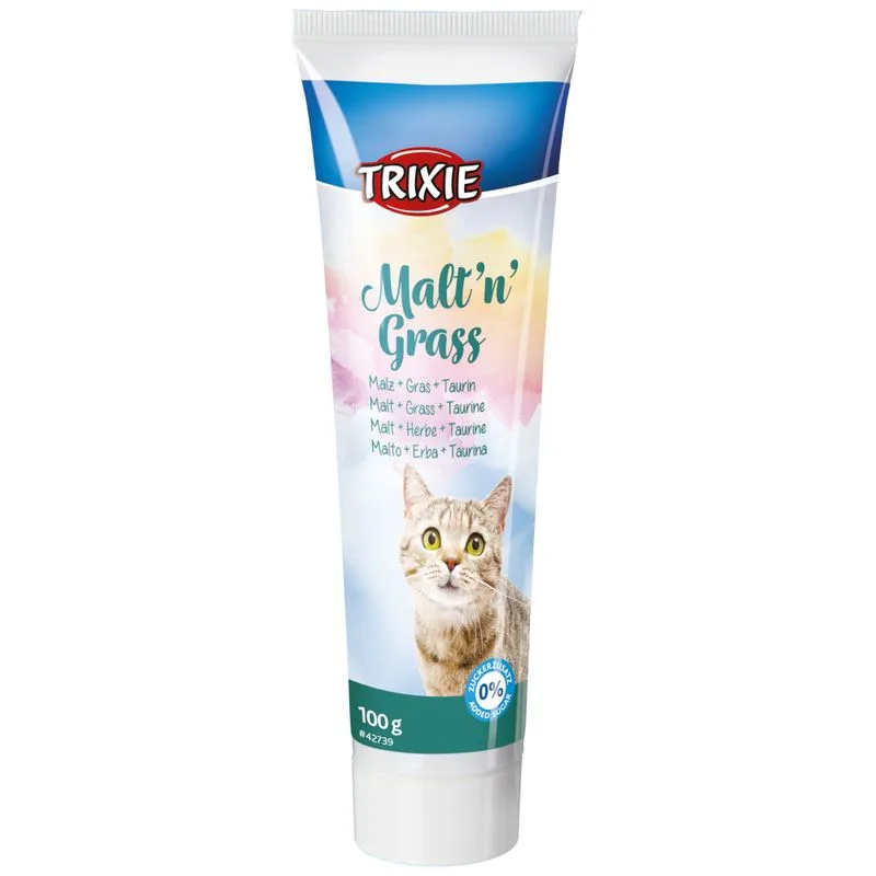 Trixie Malt'n'Grass Malto + Erba + Taurina - contro boli di pelo (Set %: 6 x 100 g)
