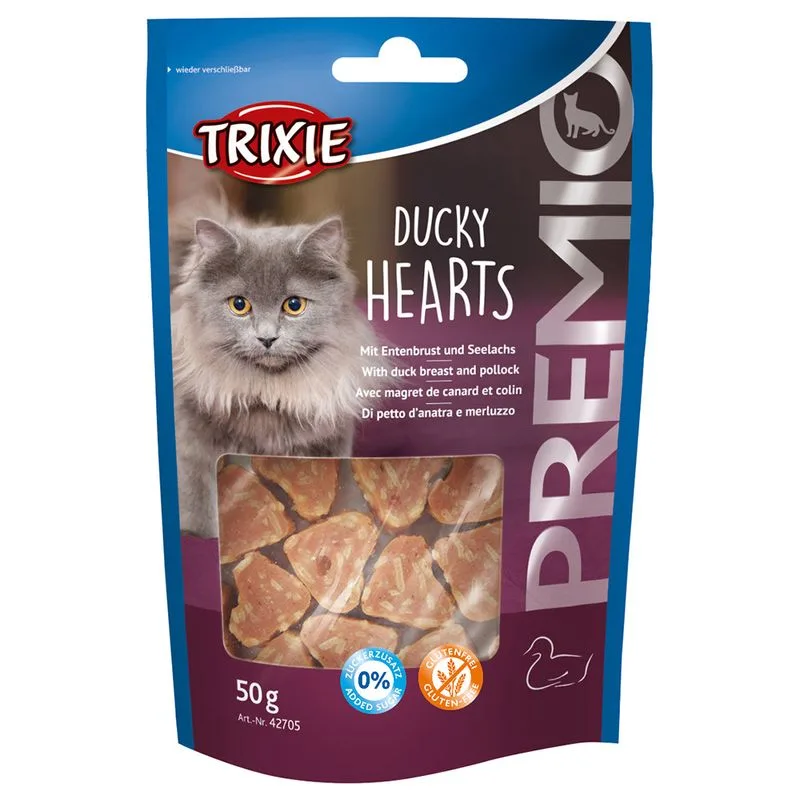 Trixie PREMIO Ducky Hearts Snack per gatto