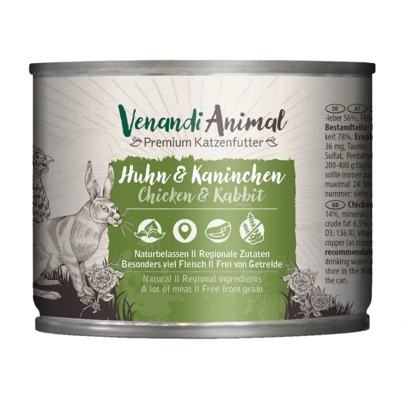 Venandi Animal 24 x 200 g (Pollo & Coniglio)