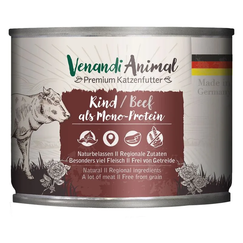 Venandi Animal Monoprotein 24 x 200 g umido gatto (Manzo)