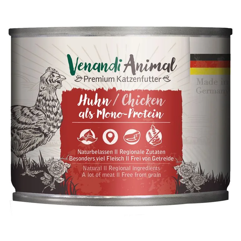 Venandi Animal Monoprotein 24 x 200 g umido gatto (Pollo)