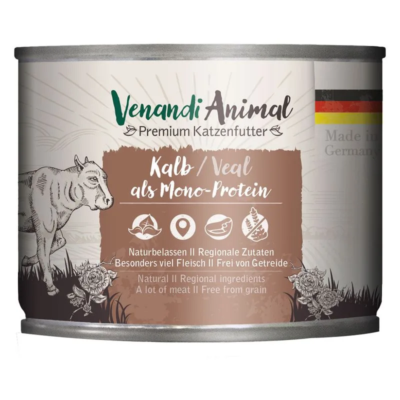 Venandi Animal Monoprotein 24 x 200 g umido gatto (Vitello)