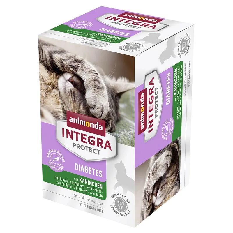 animonda Integra Protect Adult Diabetes Vaschetta umido per gatto (Set %: 24 x 100 g Coniglio)