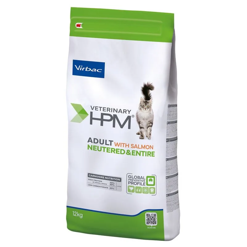 Virbac Veterinary HPM Adult Salmone Neutered & Entire Cat (Set %: 2 x 12 kg)