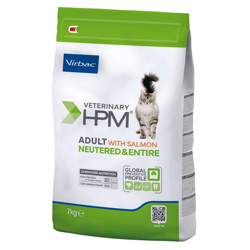 Virbac Veterinary HPM Adult Salmone Neutered & Entire Cat (Set %: 2 x 7 kg)