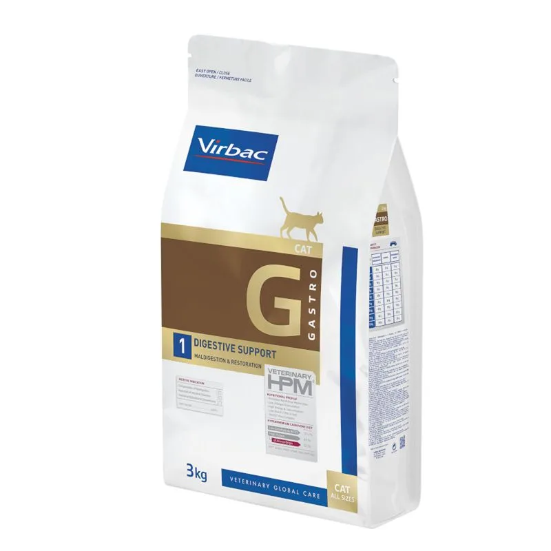 Virbac Veterinary HPM Cat Digestive Support G1 Crocchette per gatto (Set %: 2 x 3 kg)