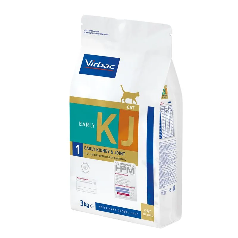 Virbac Veterinary HPM Cat KJ1 Early Kidney & Joint Support Crocchette gatto (Set %: 2 x 3 kg)