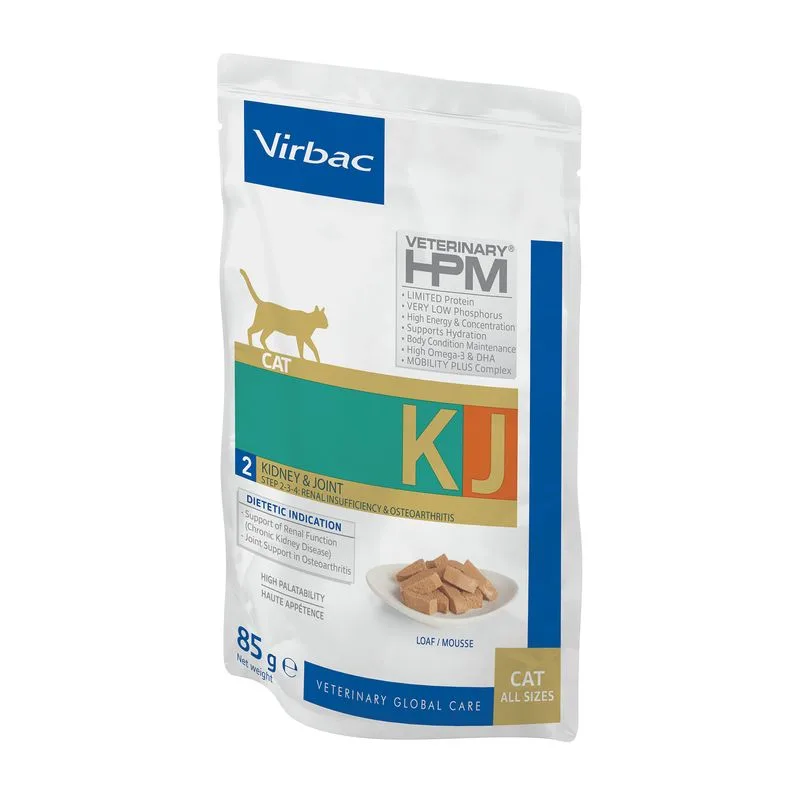 Virbac Veterinary HPM Cat Kidney & Joint KJ2 (Set %: 24 x 85 g)