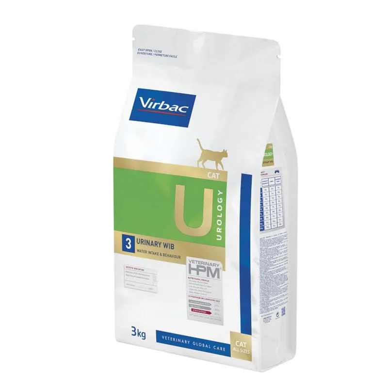 Virbac Veterinary HPM Cat Urology Water Intake & Behaviour U3 per gatto (Set %: 2 x 3 kg)