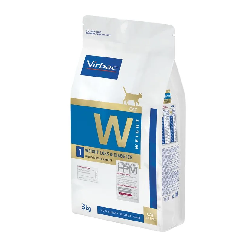 Virbac Veterinary HPM Cat Weight Loss & Diabetes W1 (Set %: 2 x 3 kg)
