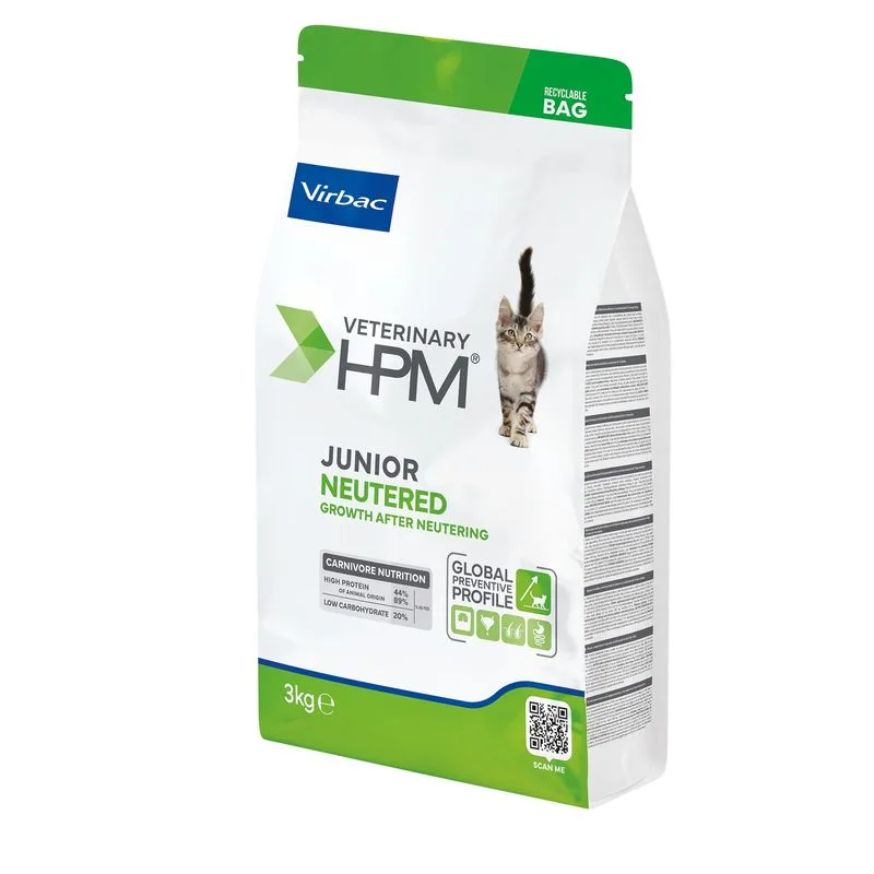Virbac Veterinary HPM Junior Neutered Cat (Set %: 2 x 3 kg)