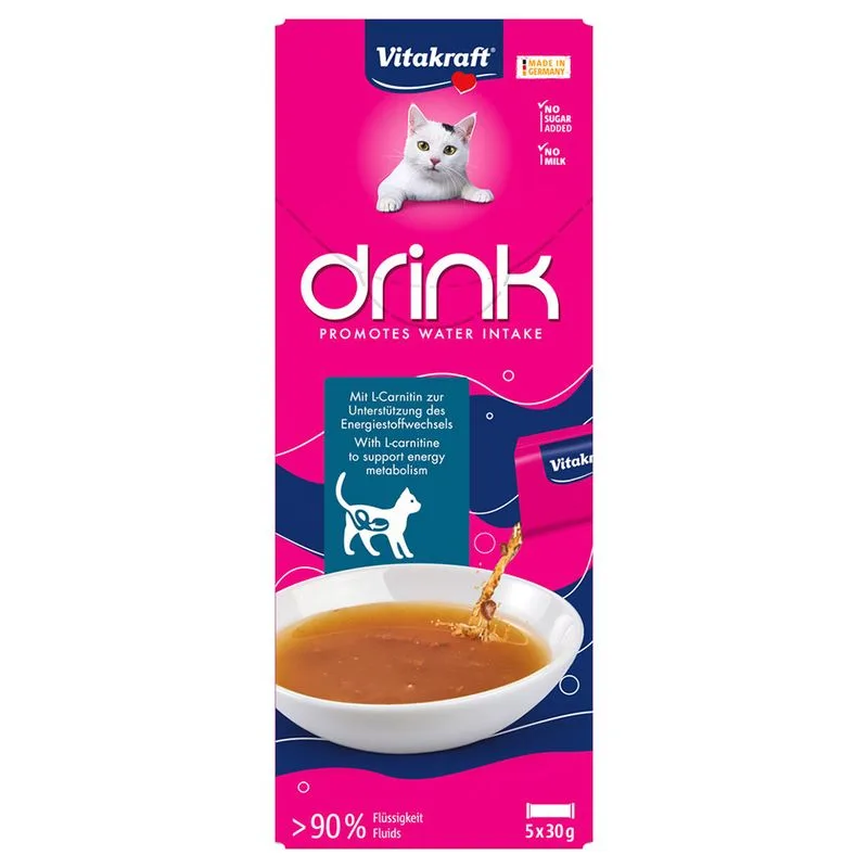 Vitakraft Bevanda con salmone e L-carnitina (Set %: 45 x 30 g)