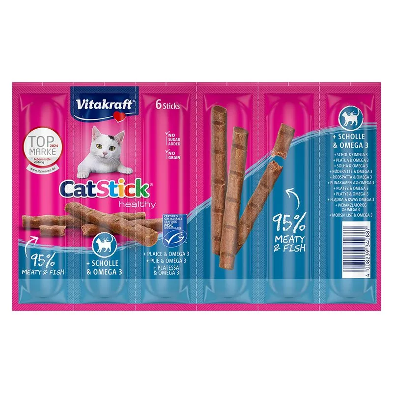 Vitakraft Cat Stick Healthy (Set%: 24 x 6 g Platessa & Omega 3)