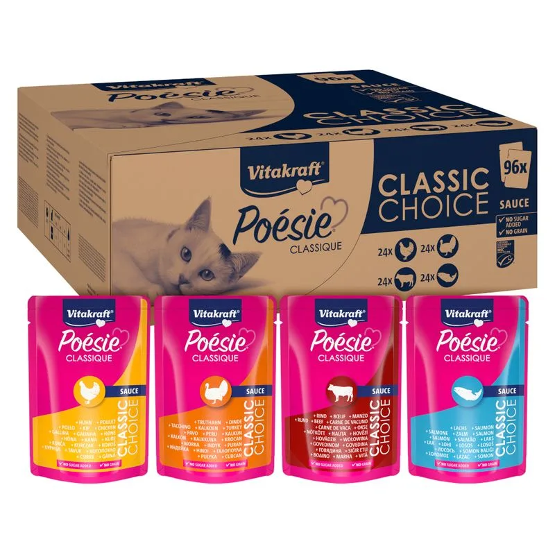 Vitakraft Poésie Classic Pacco misto (Set %: 96 x 85 g in salsa)