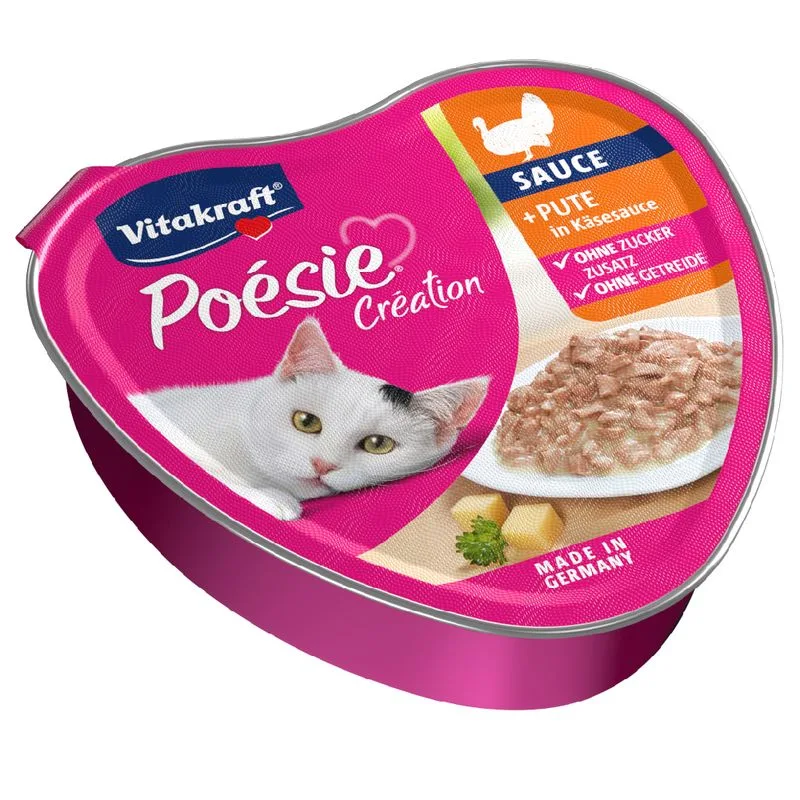 Vitakraft Poésie Création 15 x 85 g (Tacchino in salsa di formaggio)