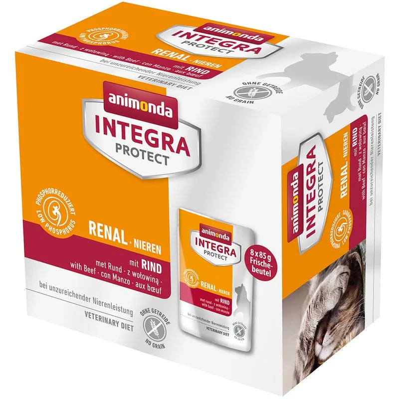 animonda Integra Protect Adult Renal 8 x 85 g umido per gatto (con Manzo)