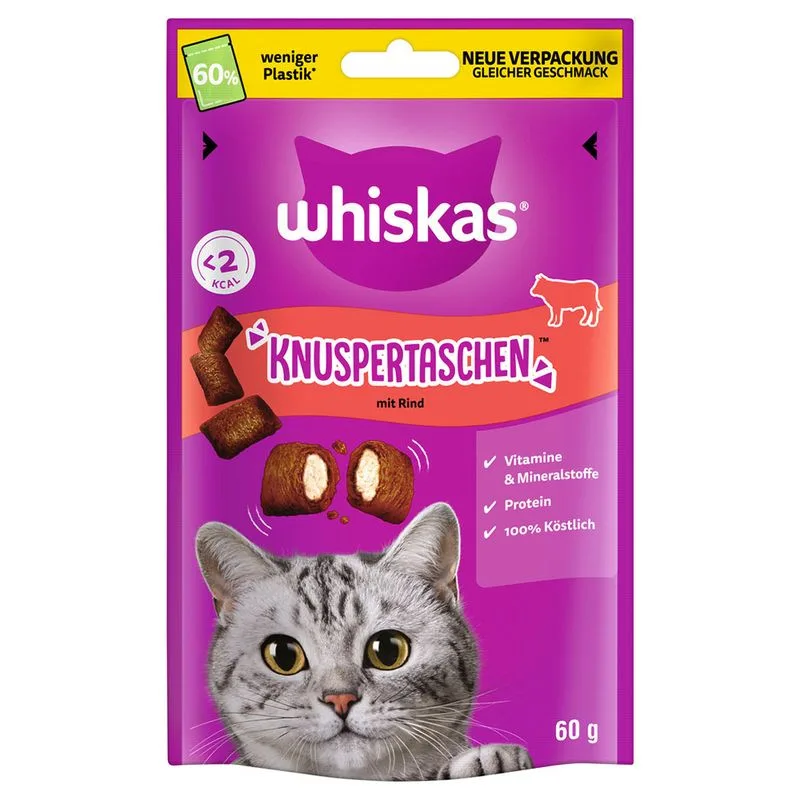Multipack risparmio! Whiskas Snack (8 x 60 g Temptations Manzo)