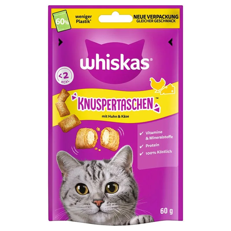 Multipack risparmio! Whiskas Snack (8 x 60 g Temptations Pollo & Formaggio)