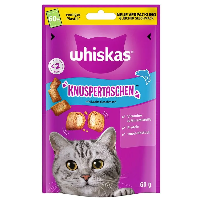 Multipack risparmio! Whiskas Snack (8 x 60 g Temptations Salmone)