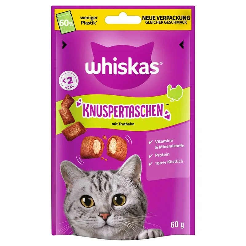 Multipack risparmio! Whiskas Snack (8 x 60 g Temptations Tacchino)