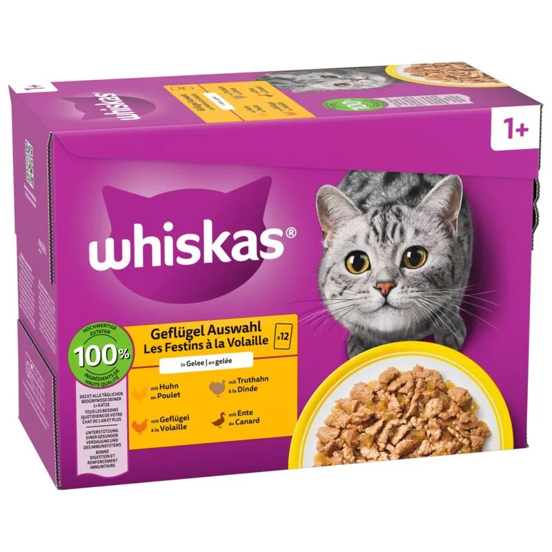 Whiskas 1+ Adult buste 12 x 85 g (Selezione Carni bianche in Gelatina)