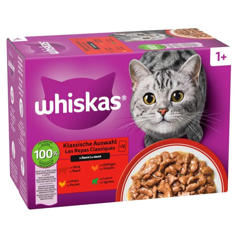 Whiskas 1+ Adult buste 12 x 85 g (Selezione Classica in Salsa)