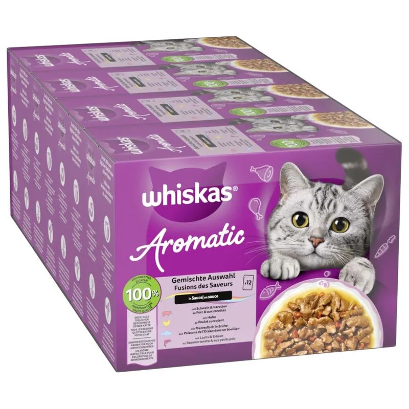 Whiskas 1+ Aromatic Selection 96 x 85 g (Mix in salsa)
