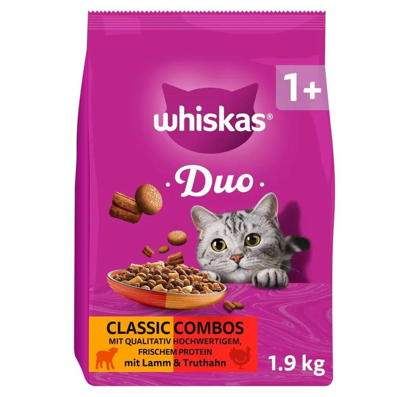 Whiskas 1+ Duo Classic Combos Agnello & Tacchino (Set %: 3 x 1,9 kg)