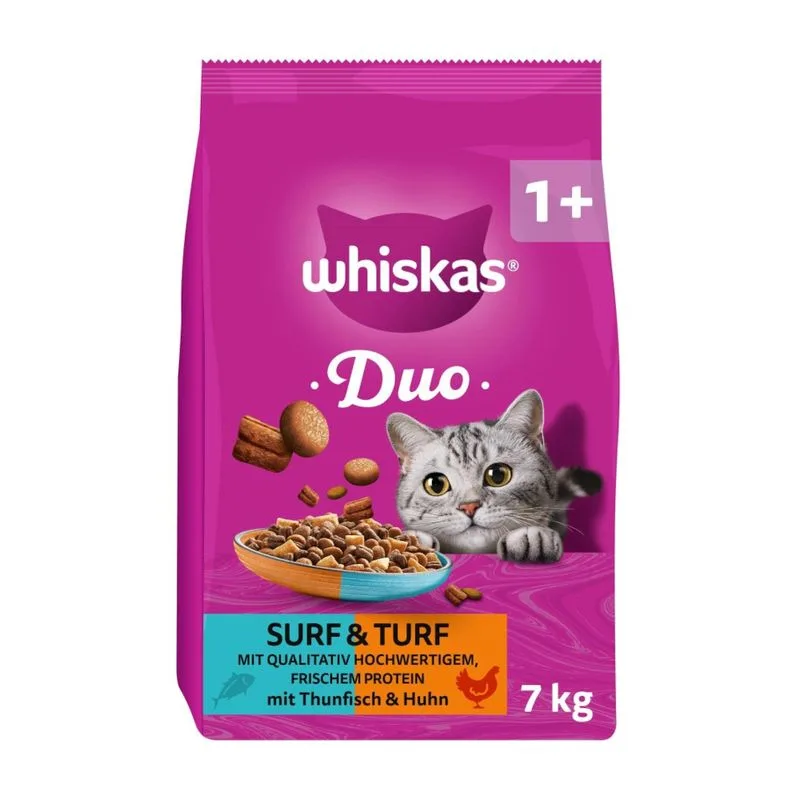 Whiskas 1+ Duo Surf & Turf Tonno e Pollo (Set %: 2 x 7 kg)