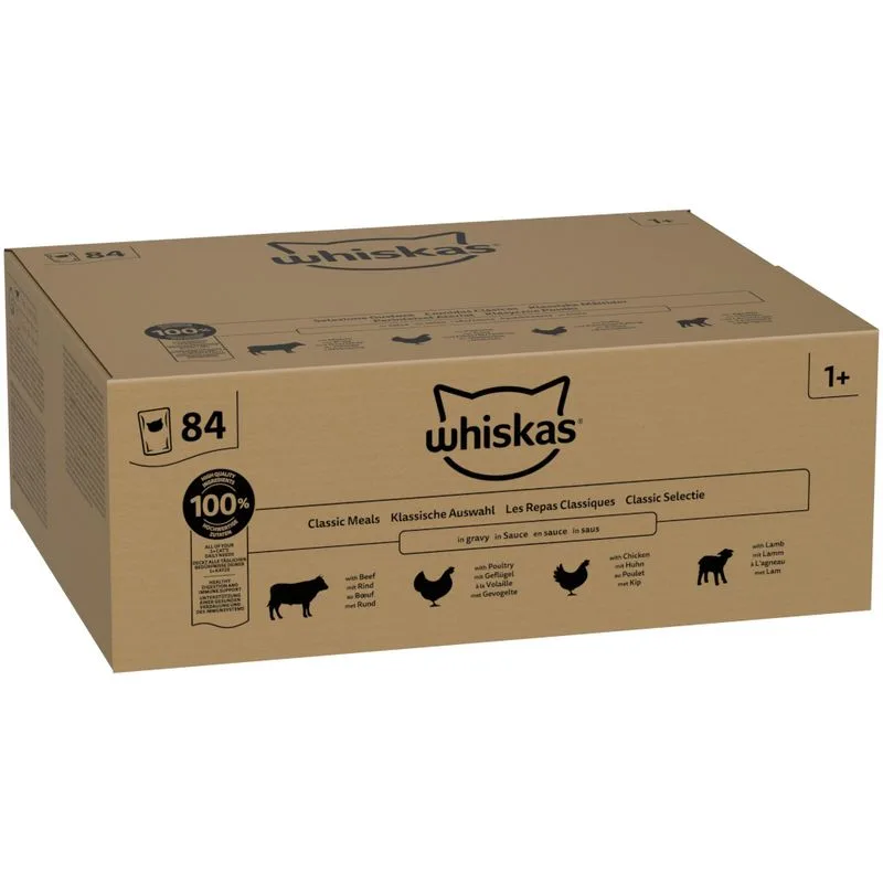 Whiskas 1+ buste 84 x 85 g (Selezione classica in salsa)
