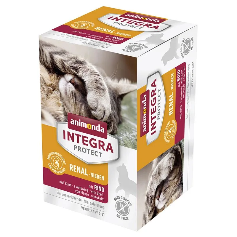 animonda Integra Protect Adult Renal Vaschetta umido per gatto (Set %: 24 x 100 g Manzo)