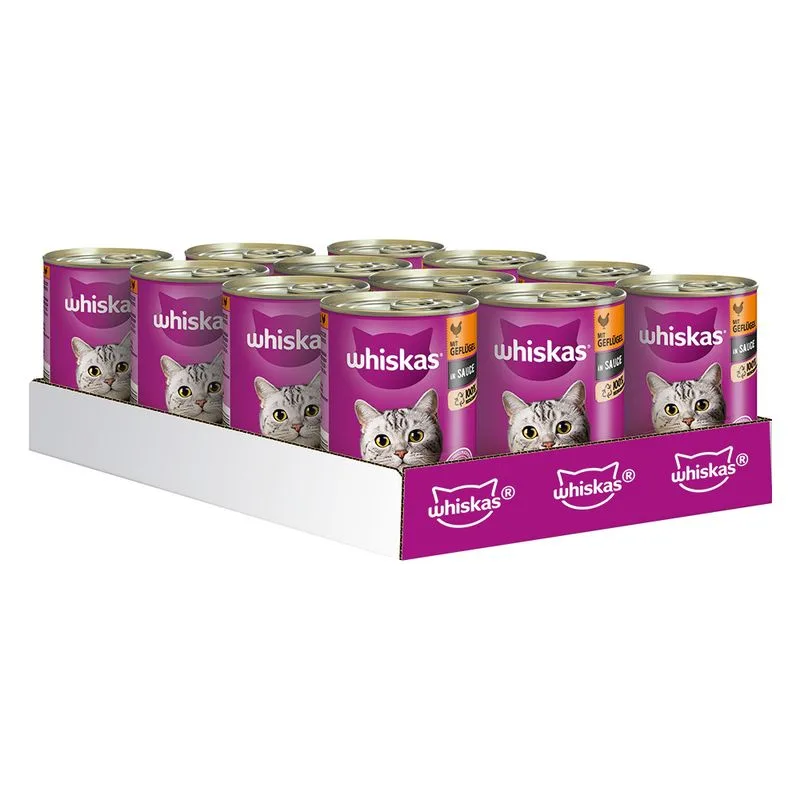 Whiskas 1+ lattine 12 x 400 g (Carni Bianche in Salsa)