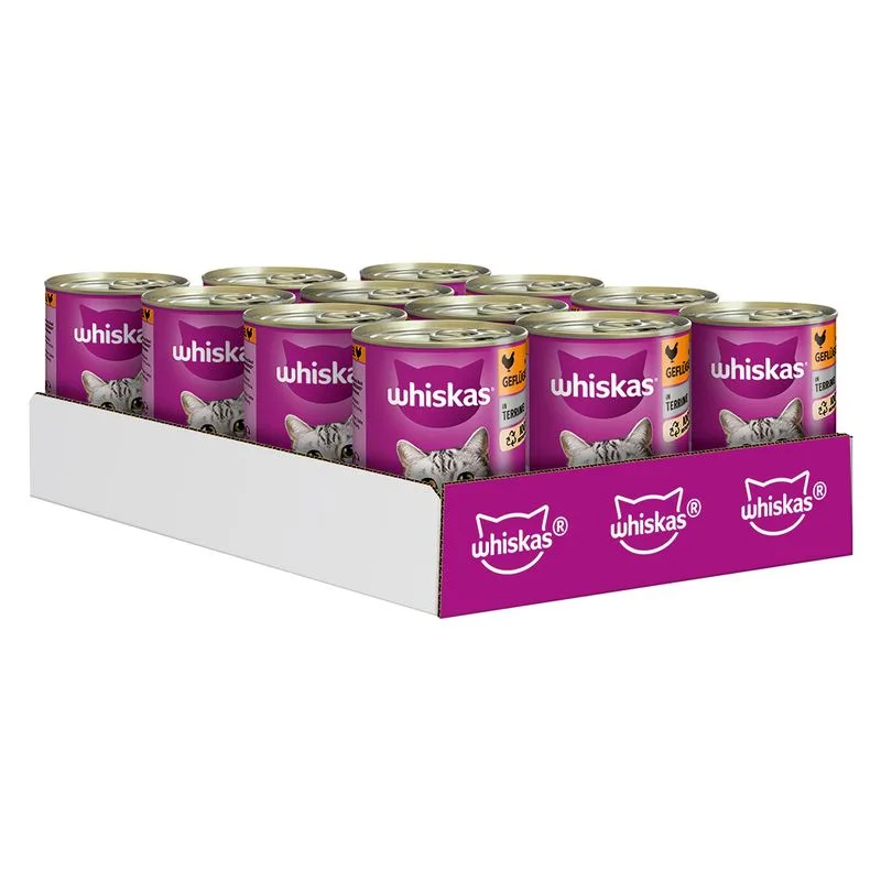Whiskas 1+ lattine 12 x 400 g (Pollame in Paté)