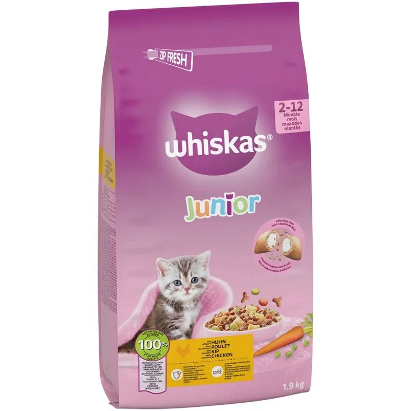 Whiskas Junior Pollo (Set %: 2 x 1,9 kg)