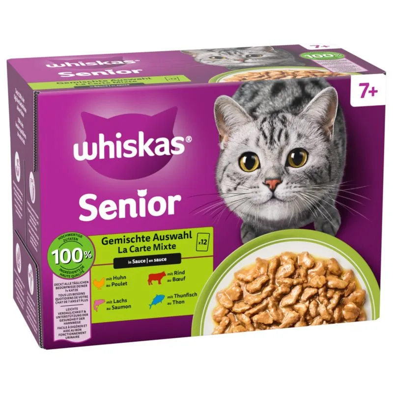 Whiskas Senior buste 12 x 85 g (7+ Selezione Mista in Salsa)