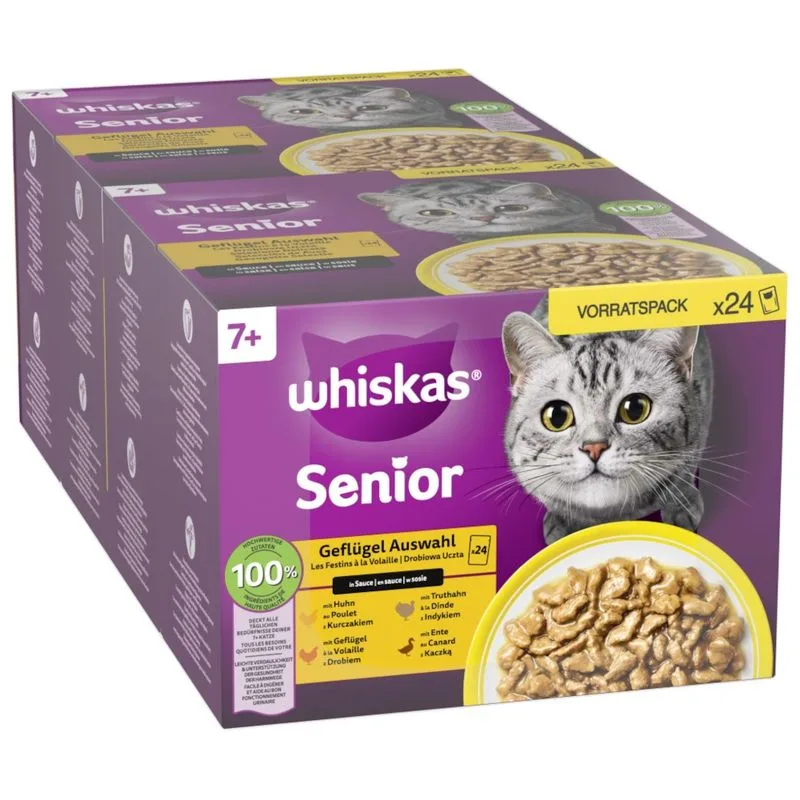 Whiskas Senior buste 144 x 85 g (7+ Selezione Carni Bianche in Salsa)