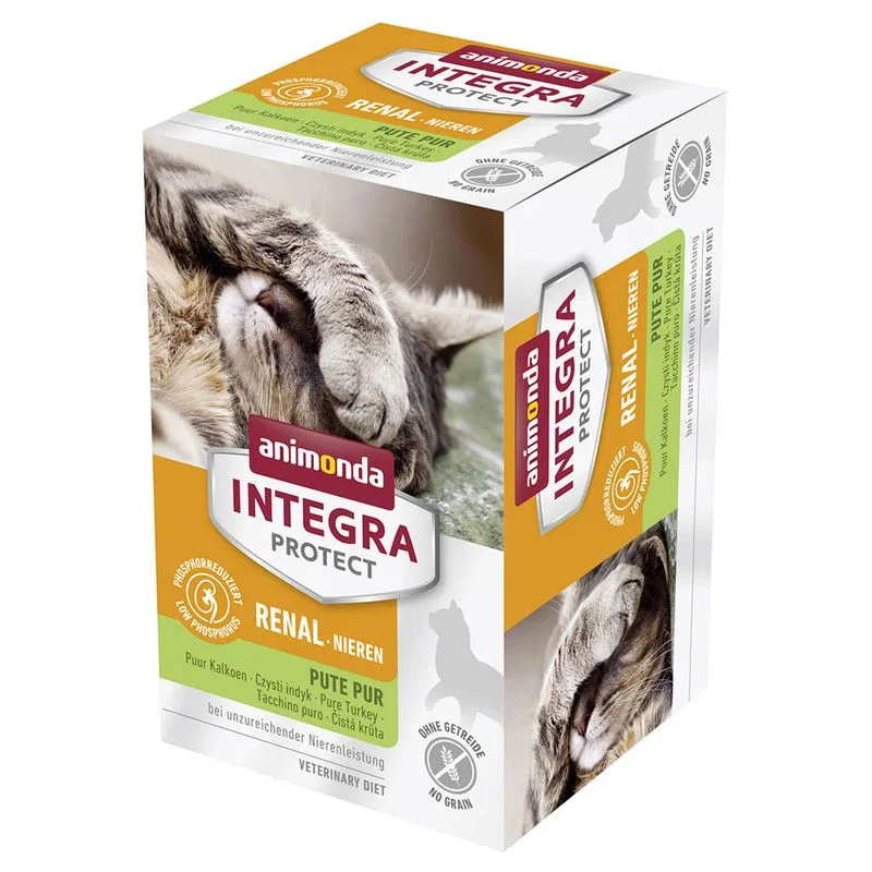 animonda Integra Protect Adult Renal Vaschetta umido per gatto (Set %: 24 x 100 g Tacchino Puro)