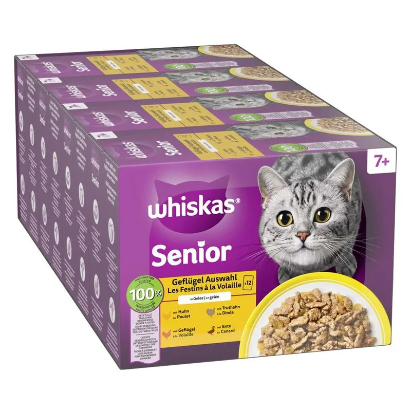 Whiskas Senior buste 48 x 85 g (7+ Selezione Carni Bianche in Gelatina)