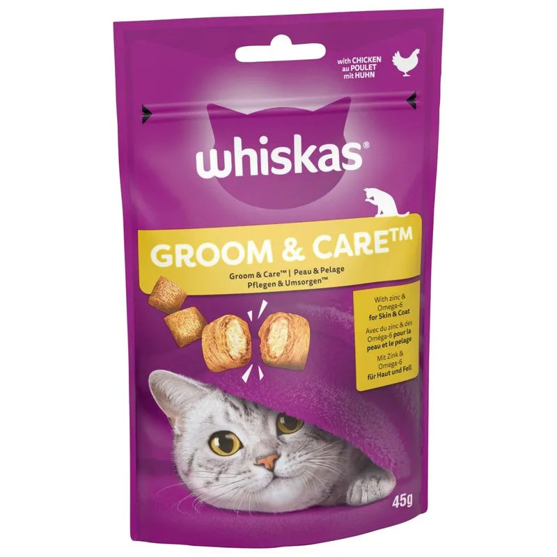 Whiskas Snacks Groom & Care Pollo (Set %: 8 x 45 g)