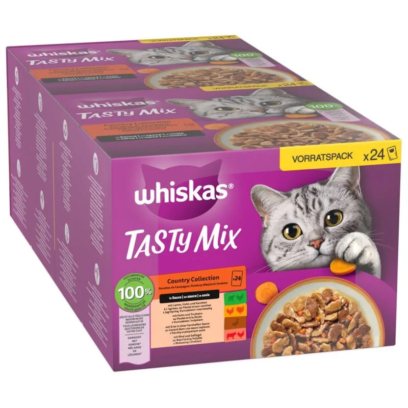 Whiskas Tasty Mix in buste Pacco misto 48 x 85 g Umido per gatto (Country Collection in Salsa)
