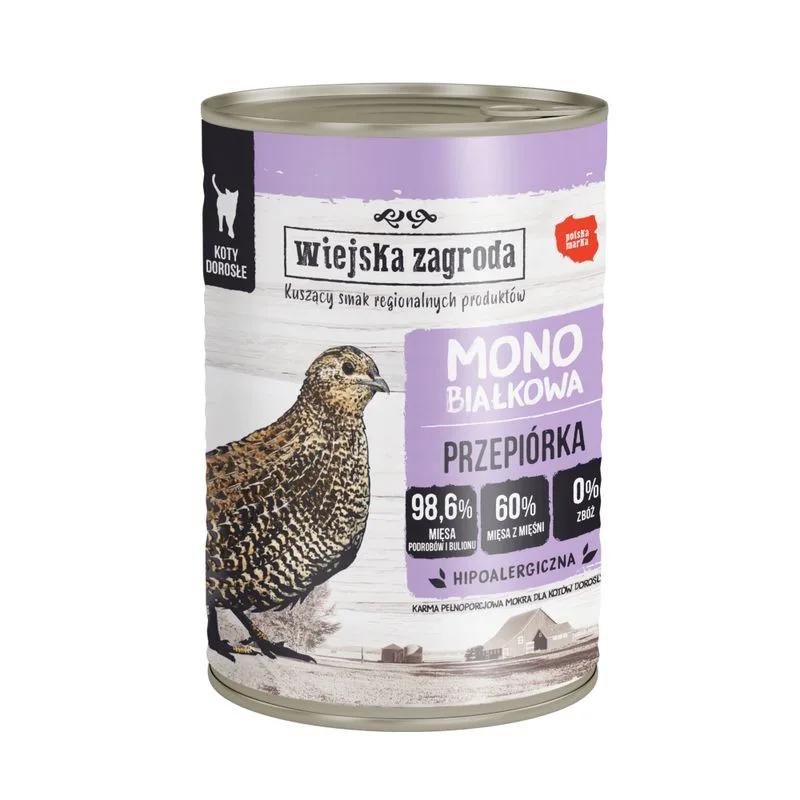 Wiejska Zagroda Cat Monoprotein 12 x 400 g Cibo umido