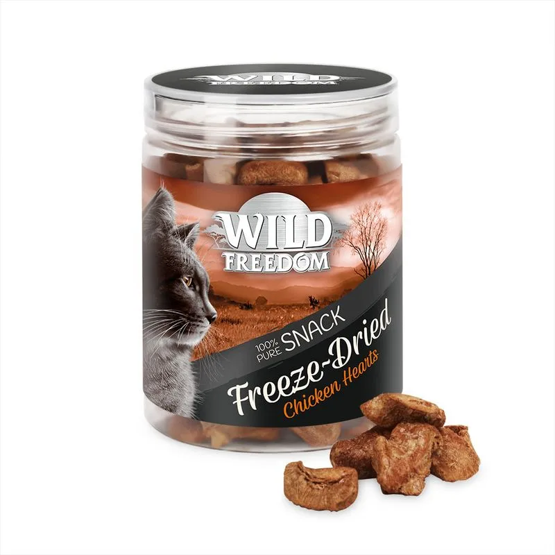 Multipack risparmio! 3 x Wild Freedom RAW Snack liofilizzato per gatto (3 x 45 g Cuori di Pollo)