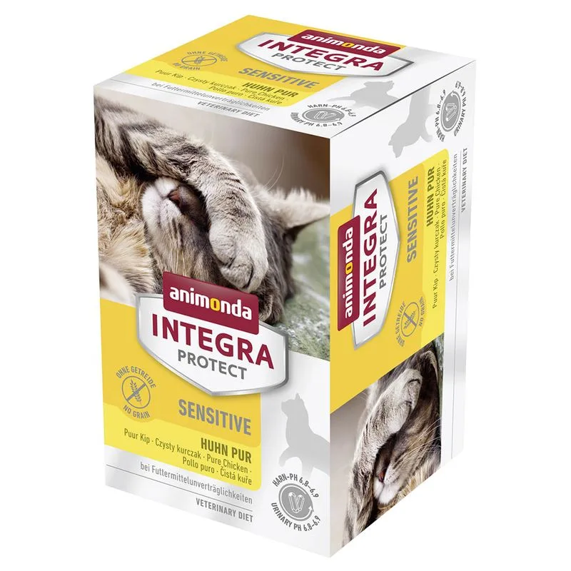 animonda Integra Protect Adult Sensitive Vaschetta umido per gatto (Set %: 24 x 100 g Mix Agnello & Riso, Tacchino & Riso, Tacchino & Patate, Pollo Puro)