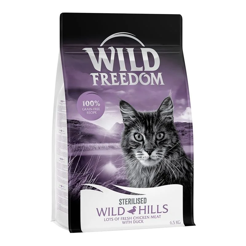Wild Freedom Adult "Wild Hills" Sterilised Anatra - senza cereali per gatti (Set %: 2 x 6,5 kg)