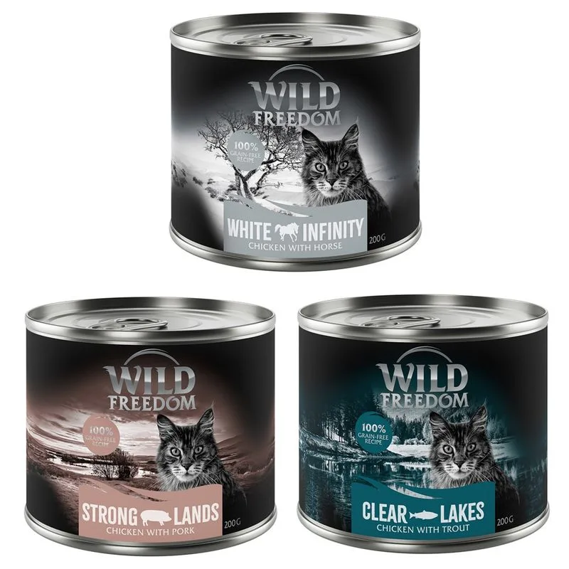 Wild Freedom Adult 24 x 200 g - senza cereali (Mix 3: White Infintiy, Clear Lakes, Strong Lands)