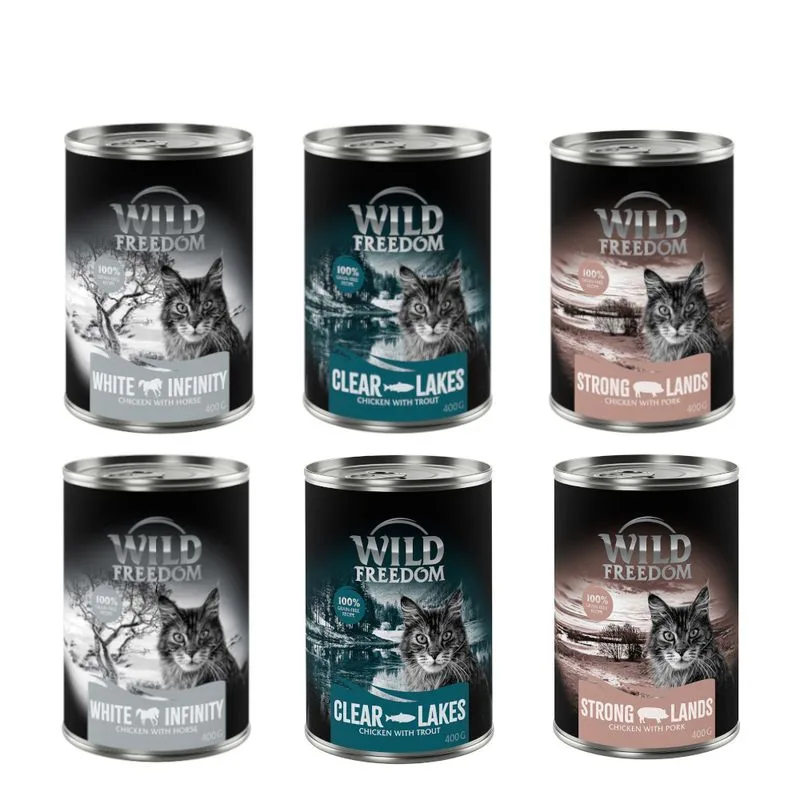 Wild Freedom Adult 24 x 400 g - senza cereali (Mix 3: White Infintiy, Clear Lakes, Strong Lands)