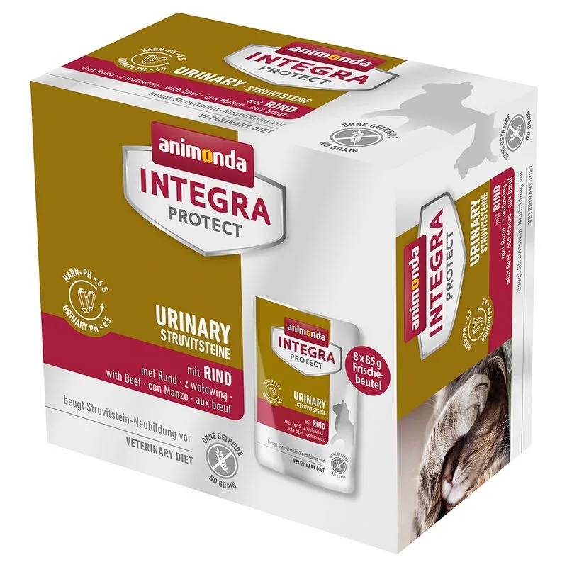 animonda Integra Protect Adult Urinary Struvite 8 x 85 g umido per gatto (con Manzo)